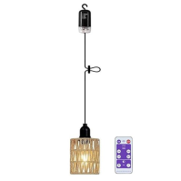 3x závěsná lampa s baterií Závěsná lampa na baterie Přenosné boho ratanové stínidlo Stropní svítidlo bez elektřiny Vodotěsné sví